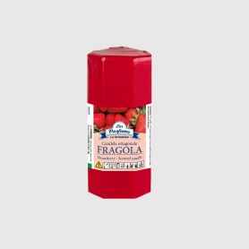 Candela ottagonale - Fragola - 12x5 cm